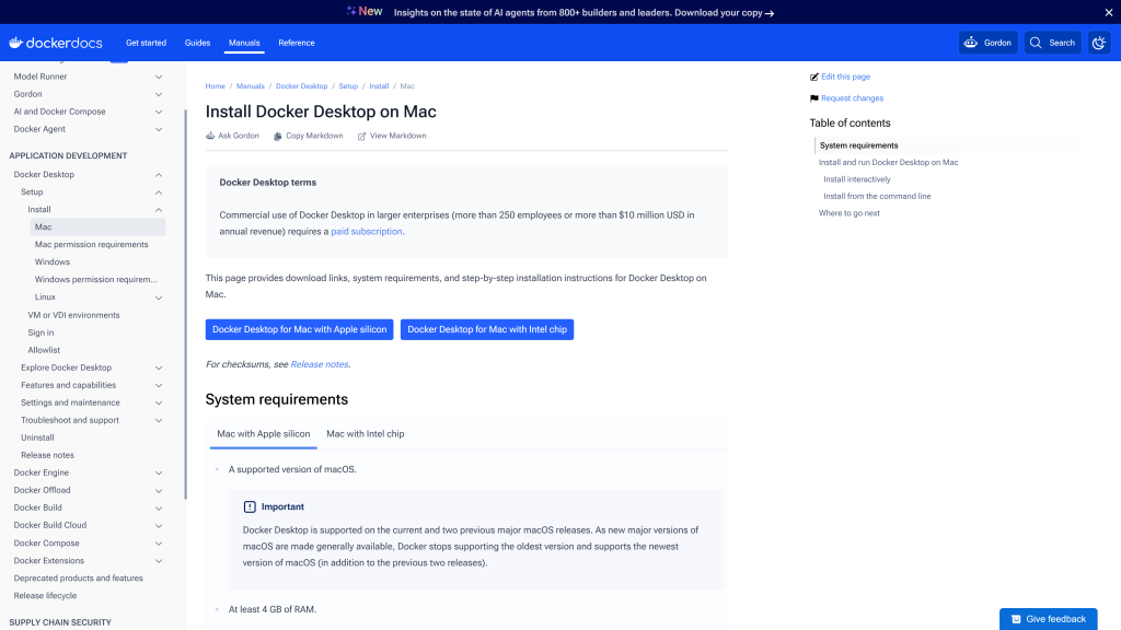 screenshot image of docker desktop homepage