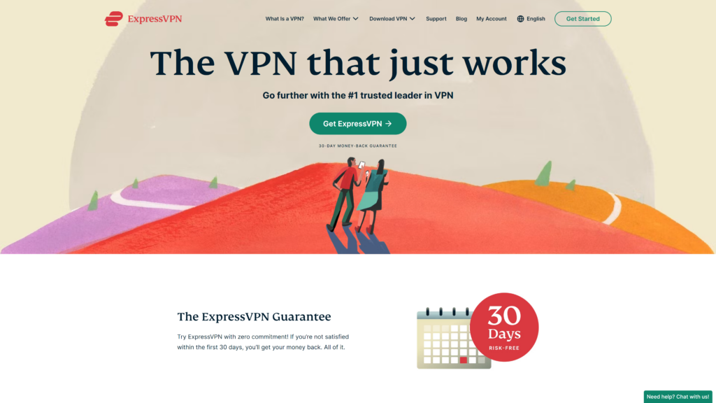screenshot of the express vpn