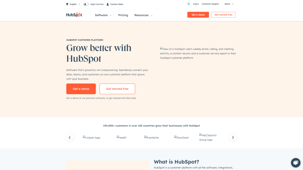 screenshot of the hubspot best saas companies to work for homepage