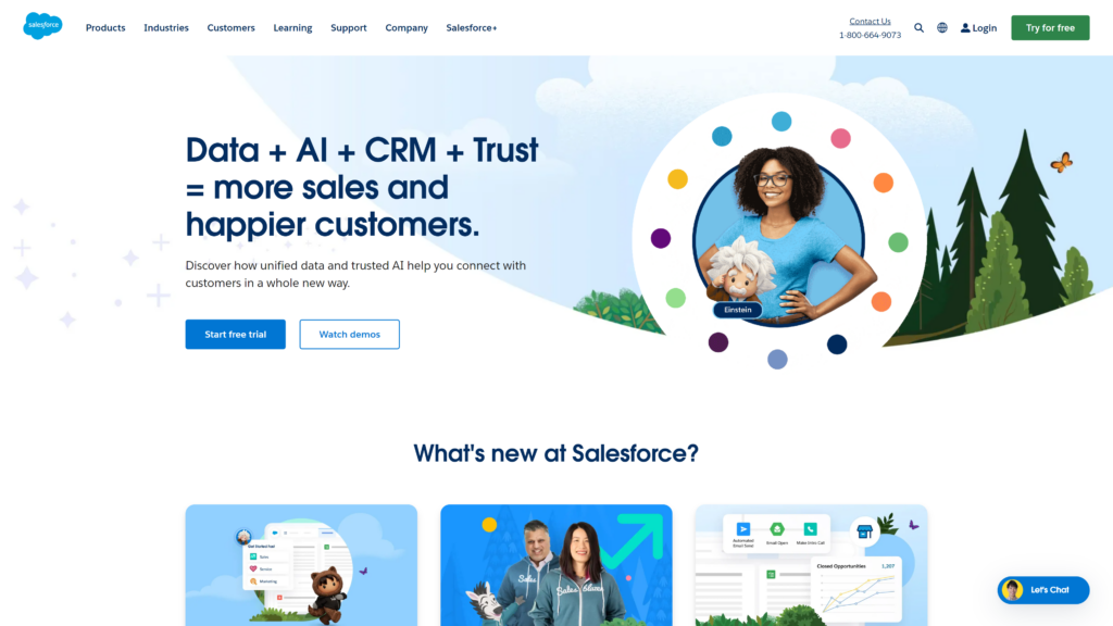 screenshot of the salesforce homepage