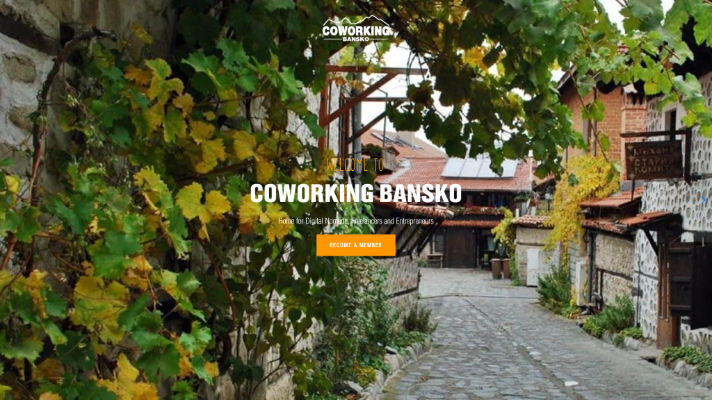 screenshot of the bansko homepage