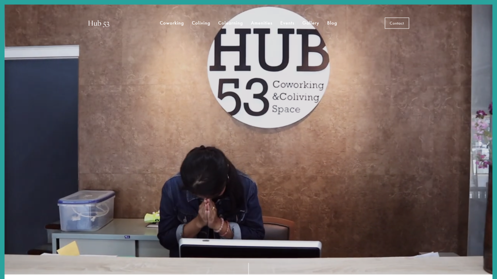 screenshot of the hub 53 homepage