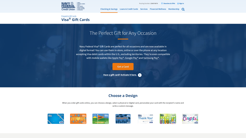 screenshot of the navyfederal homepage