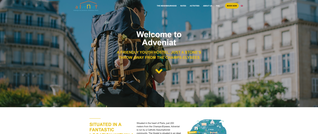 screenshot of the Adveniat Paris homepage