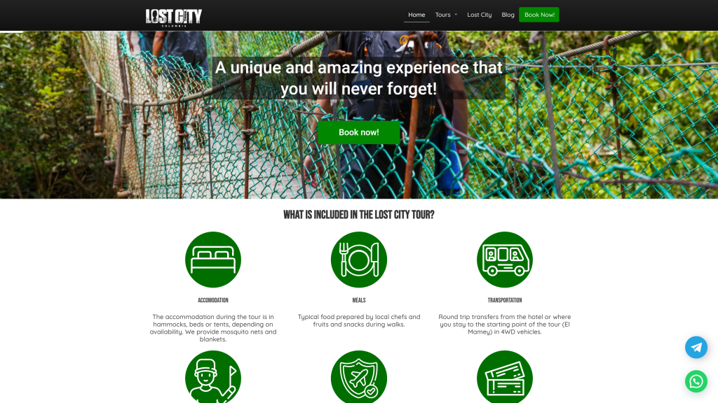 screenshot of the lost city is colombia safe homepage