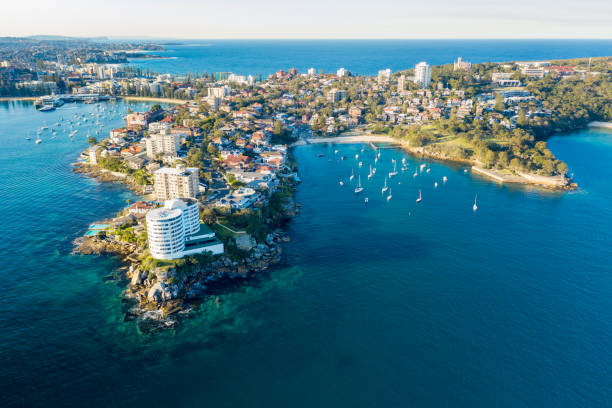 image of the aerial view of the Many Beach things to do in sydney