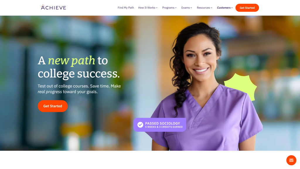 screenshot of the achieve step prep best work at home companies homepage