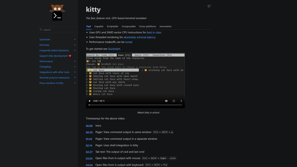screenshot image of kitty
