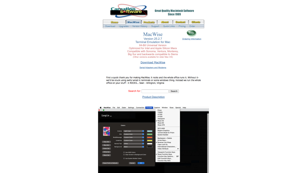 screenshot image of macwise homepage