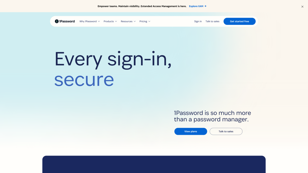 screenshot of the 1password best mac apps for productivity homepage