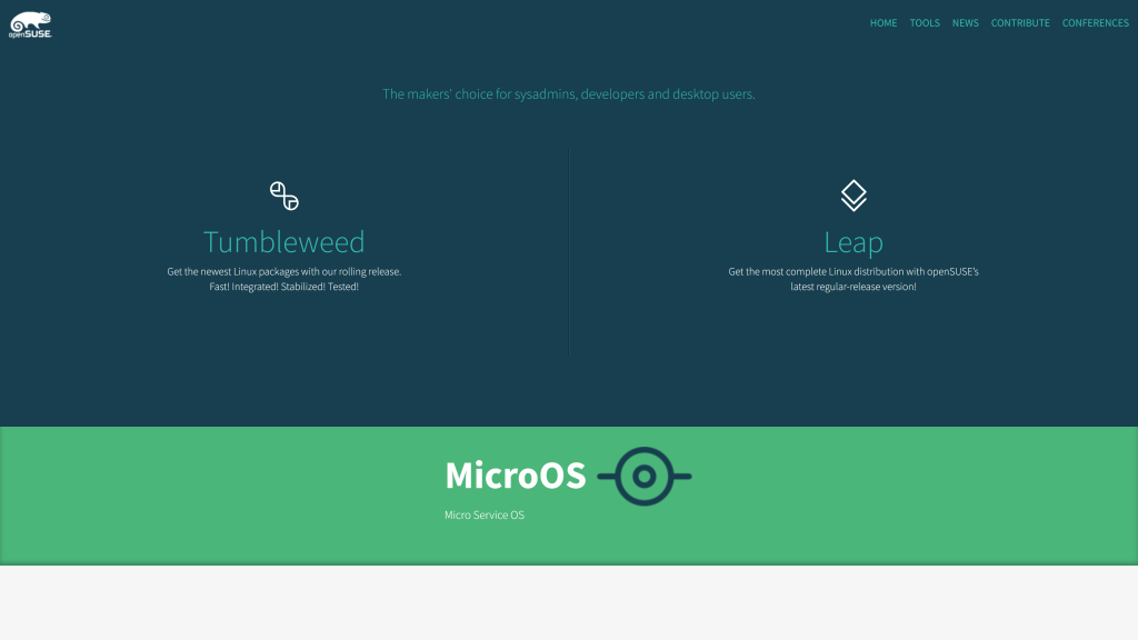 screenshot image of openSUSE