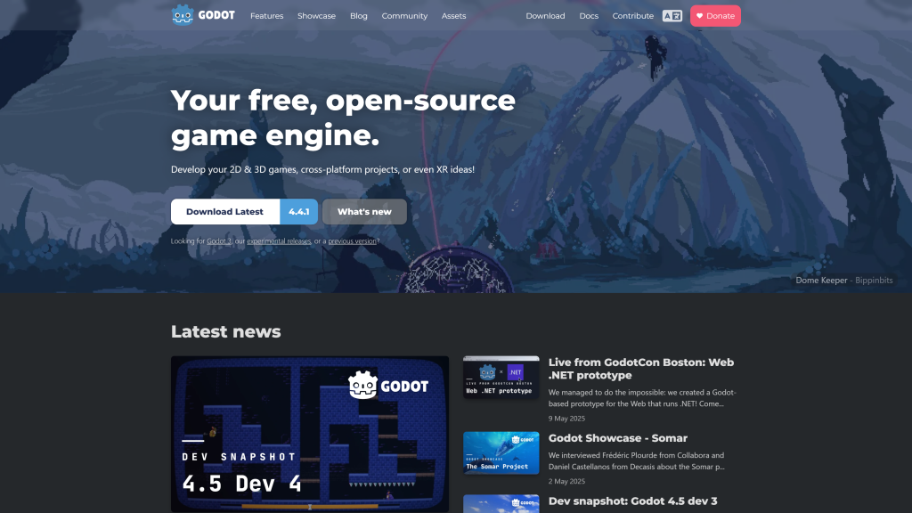 screenshot image of GodotEngine homepage