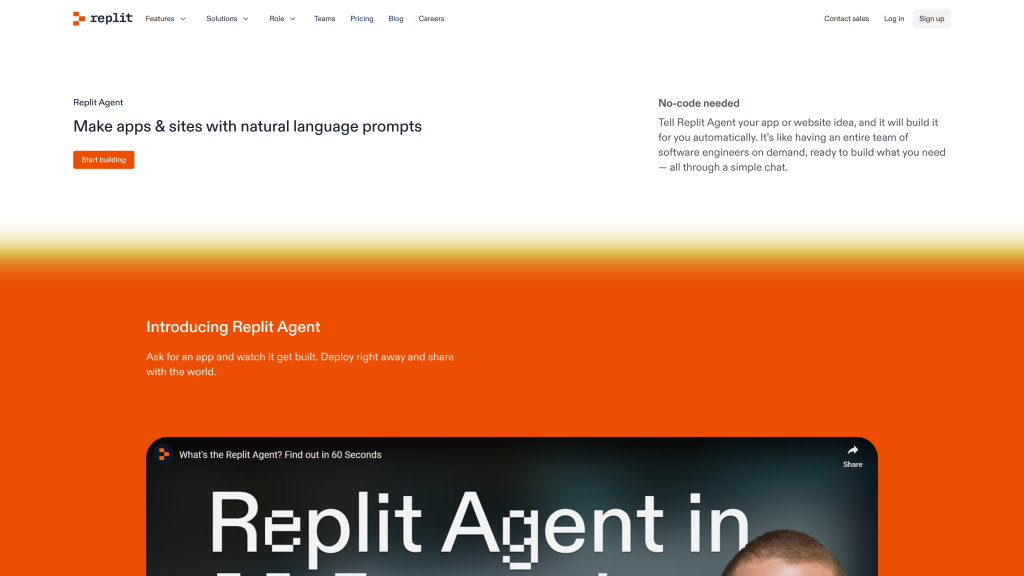 screenshot image of Replit Ghostwriter best AI for coding homepage
