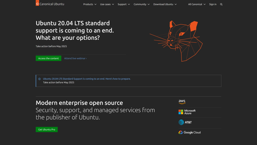 screenshot image of ubuntu homepage