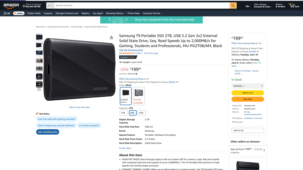 screenshot image of Samsung Portable SSD T9 best external hard drive for Mac homepage