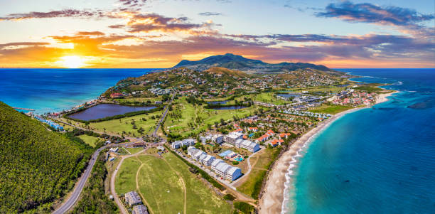 aerial image of St.Kitts and Nevis countries with no income tax