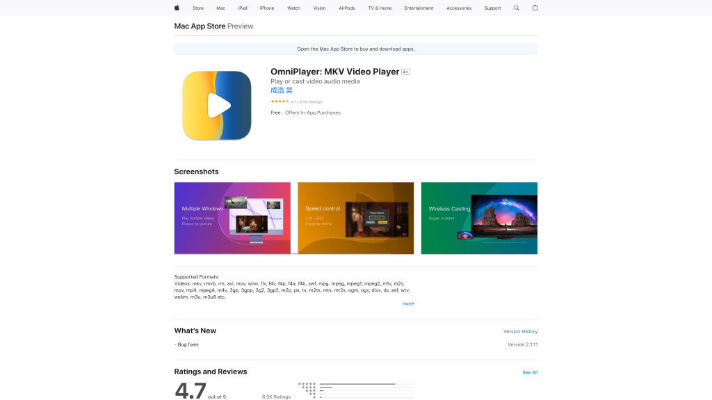 screenshot image of OmniPlayer homepage