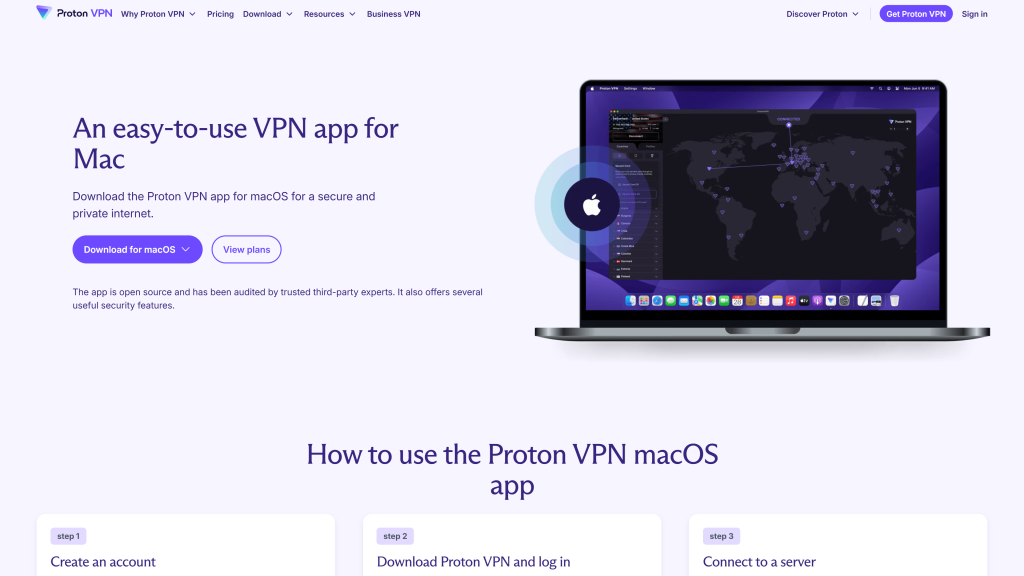 screenshot image of Proton VPN Best VPN for Developers
