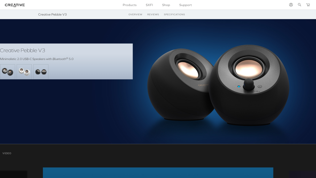 screenshot image of Creative Pebble V3 best speakers for a Mac Mini homepage