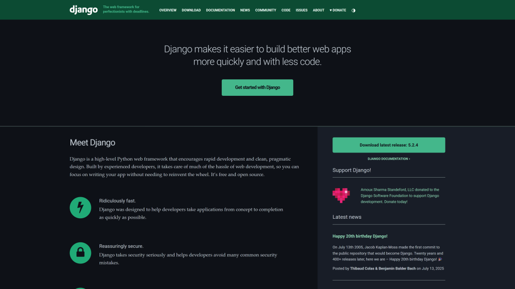 screenshot image of Django homepage
